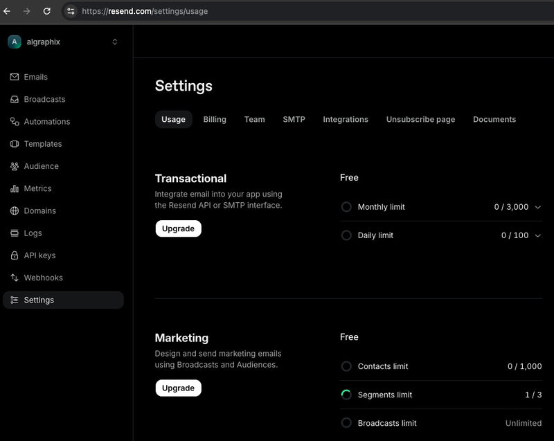Step 2 — Create Resend Account