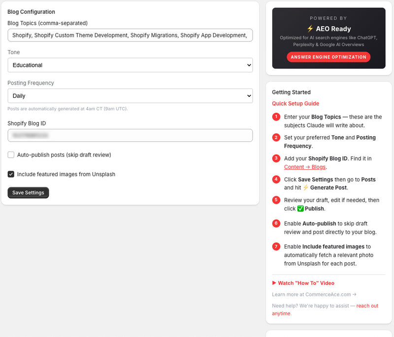 Step 2 — Connect your blog