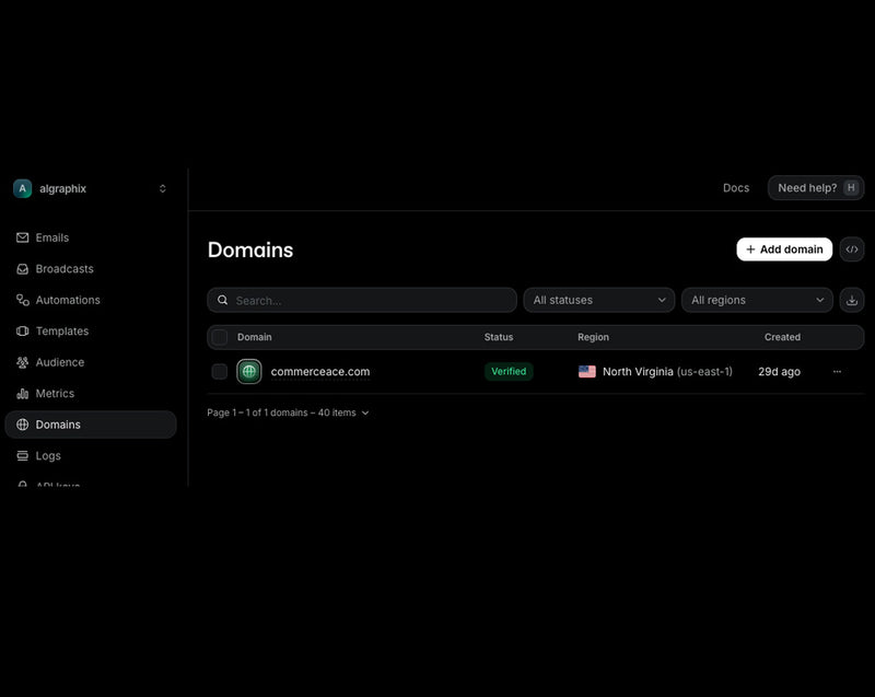 Step 3 — Verify Sending Domain