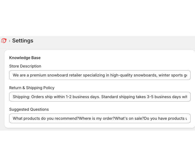 Step 5 — Settings Knowledge Base
