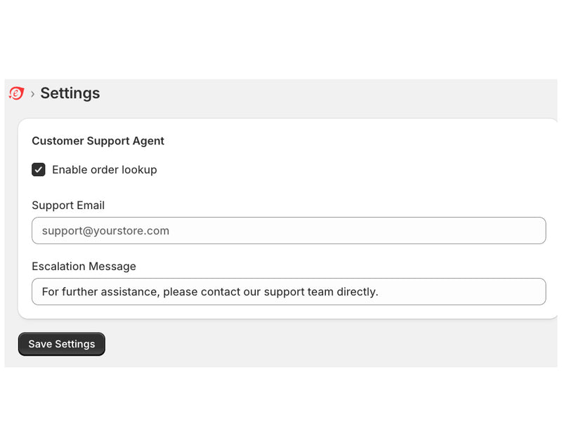 Step 6 — Settings Customer Support