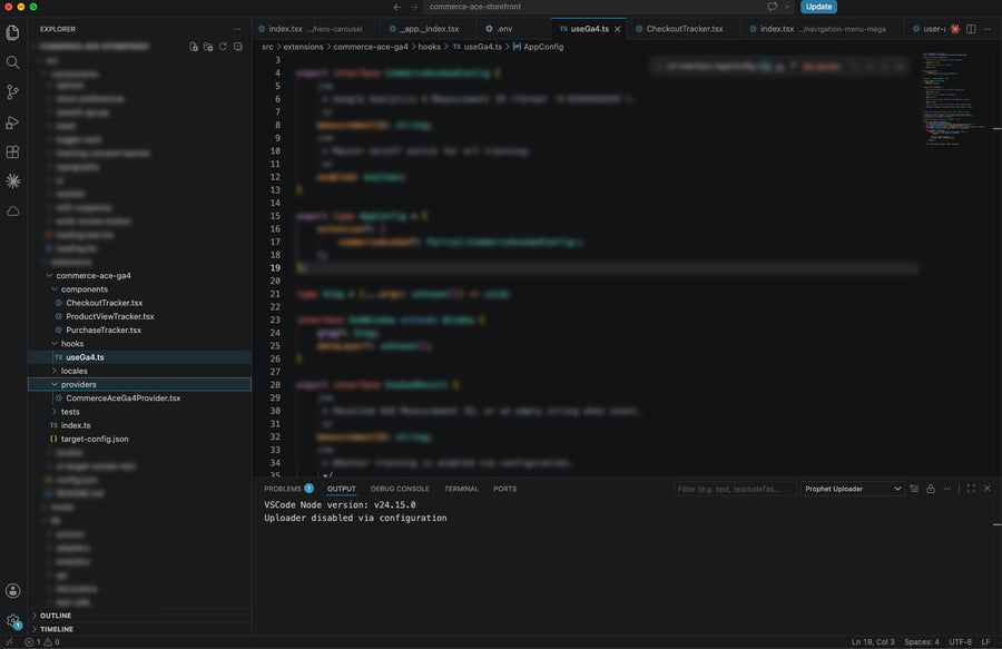 VS Code — the extension folder structure inside src/extensions/