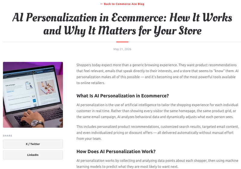 an ai writer that knows your store