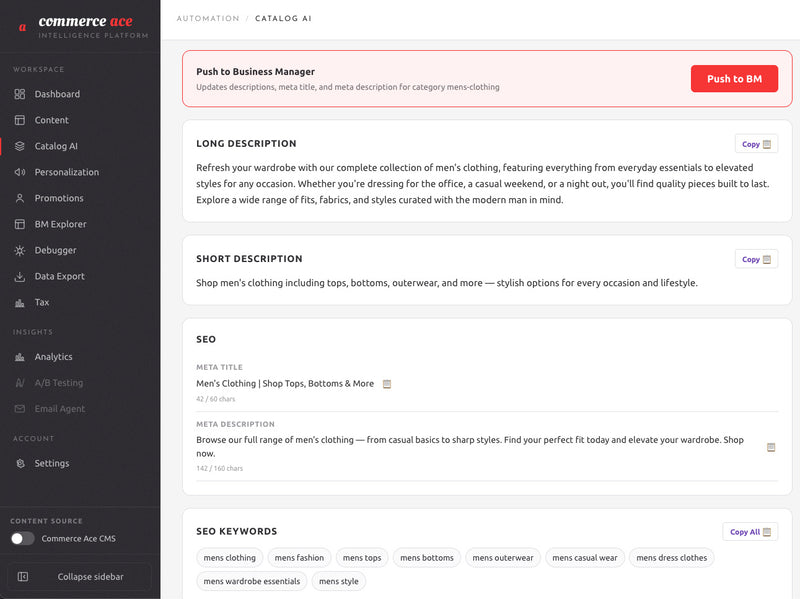 ai-generated pdp & plp content for sfcc