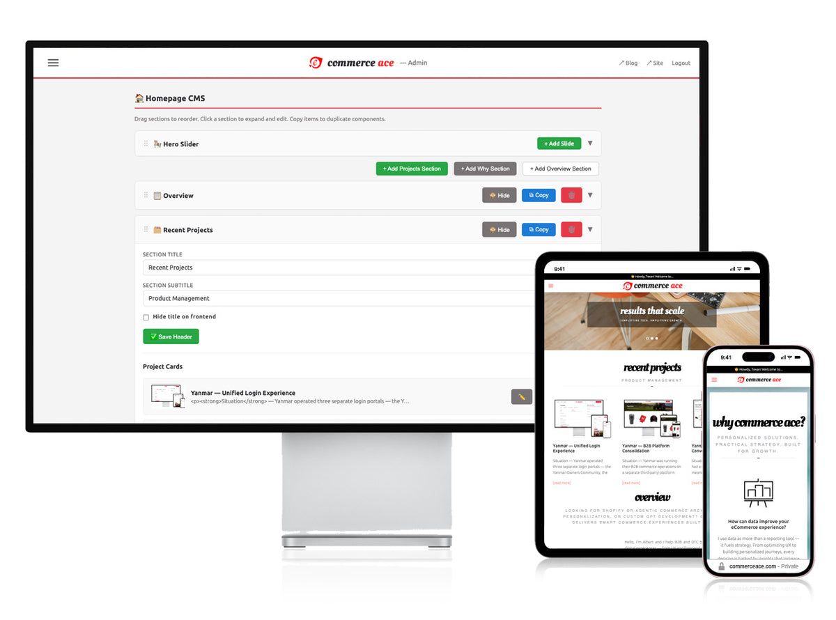 Homepage CMS — Custom Content Management System